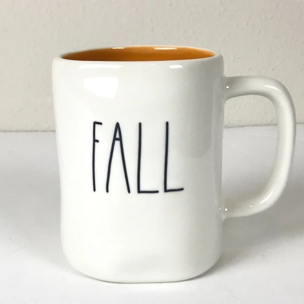 New Rae Dunn FALL Y'ALL Coffee‎ Mug Orange Inside